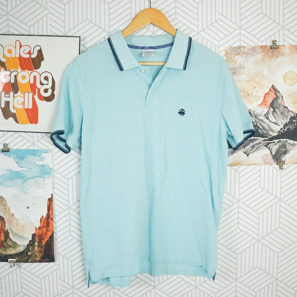 Brooks Brothers mens blue polo shirt Large